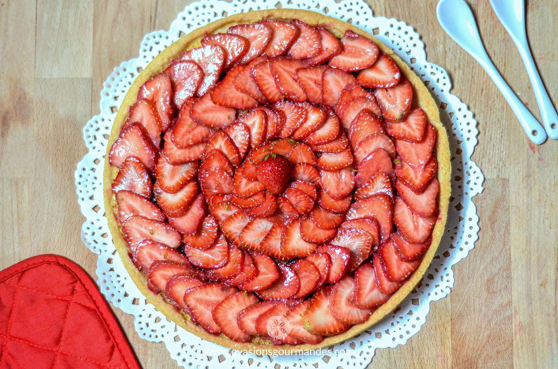 Tarte fraise framboise amandine