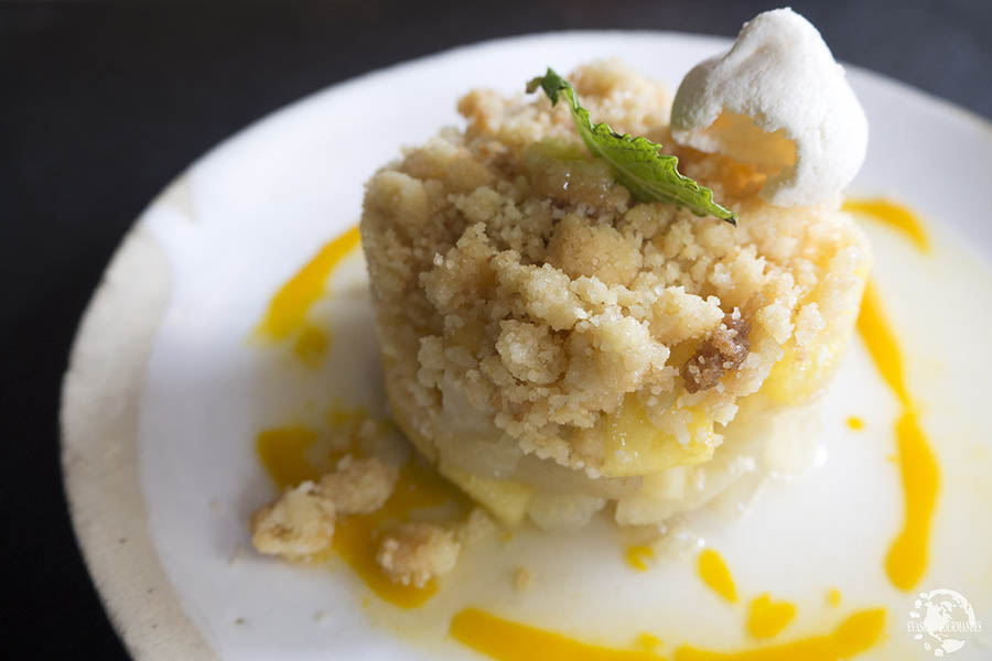 Crumble fenouil ananas et menthe