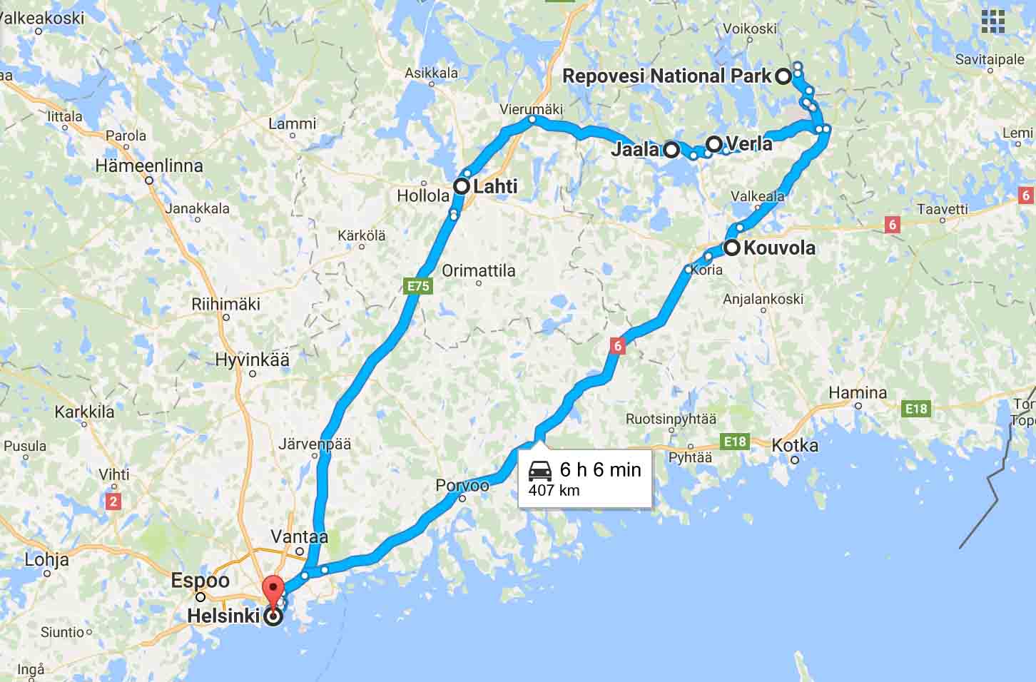 itinéraire voyage en Finlande