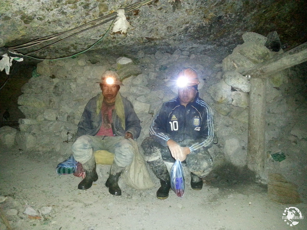 Visite d'une mine de Potosi en Bolivie